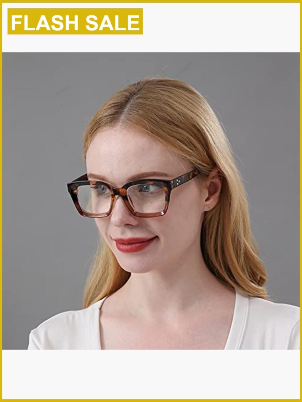 Oversized Blue Light Blocking Computer Reading Glasses Retro Square Readers - Picture 3 of 7